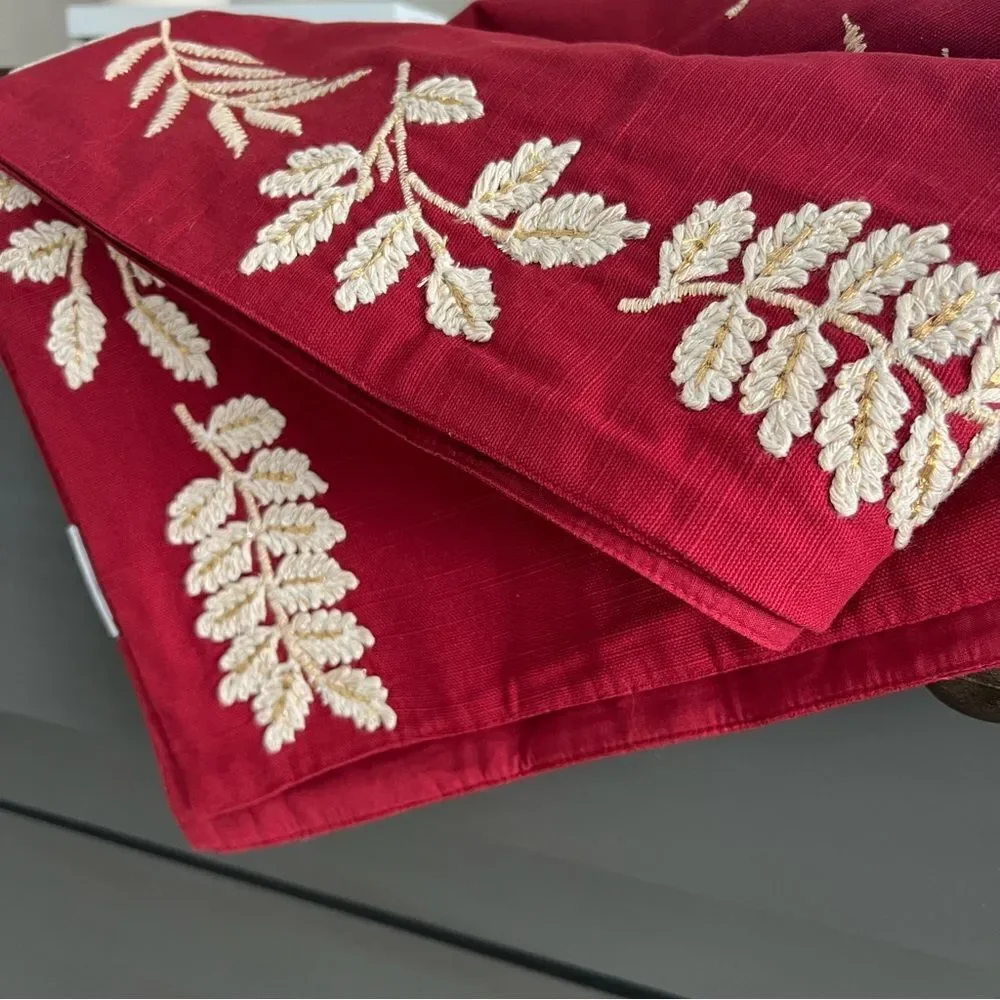 The Company Store Legends Luxury Holiday Table Runner 16x90 Deer Embroidered